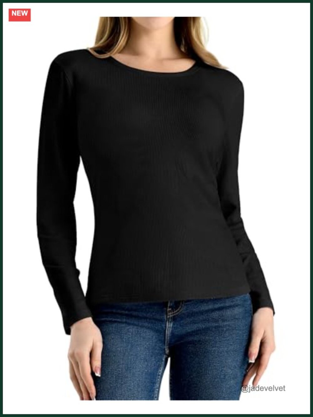 Women's Ribbed Long Sleeve Shirt with High Stretch | Slim Fit T-Shirt